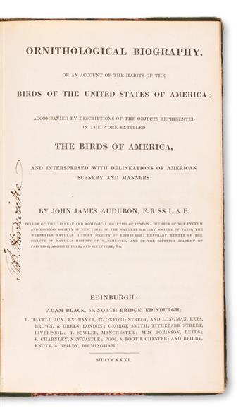 AUDUBON, JOHN JAMES. Ornithological Biography, or An Account of the Habits of the Birds of the United States of America;